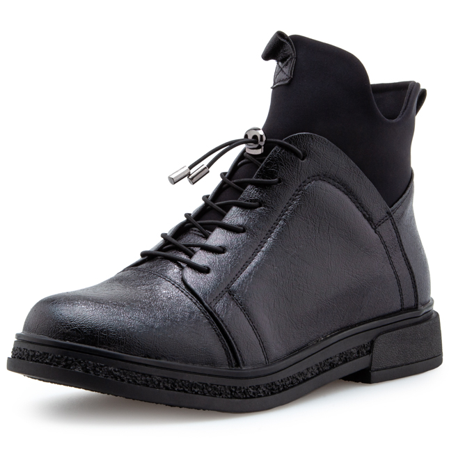 Чёрные ботинки из искусственной кожи FASSEN FASSEN